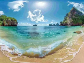 Praia do Sancho, em Fernando de Noronha