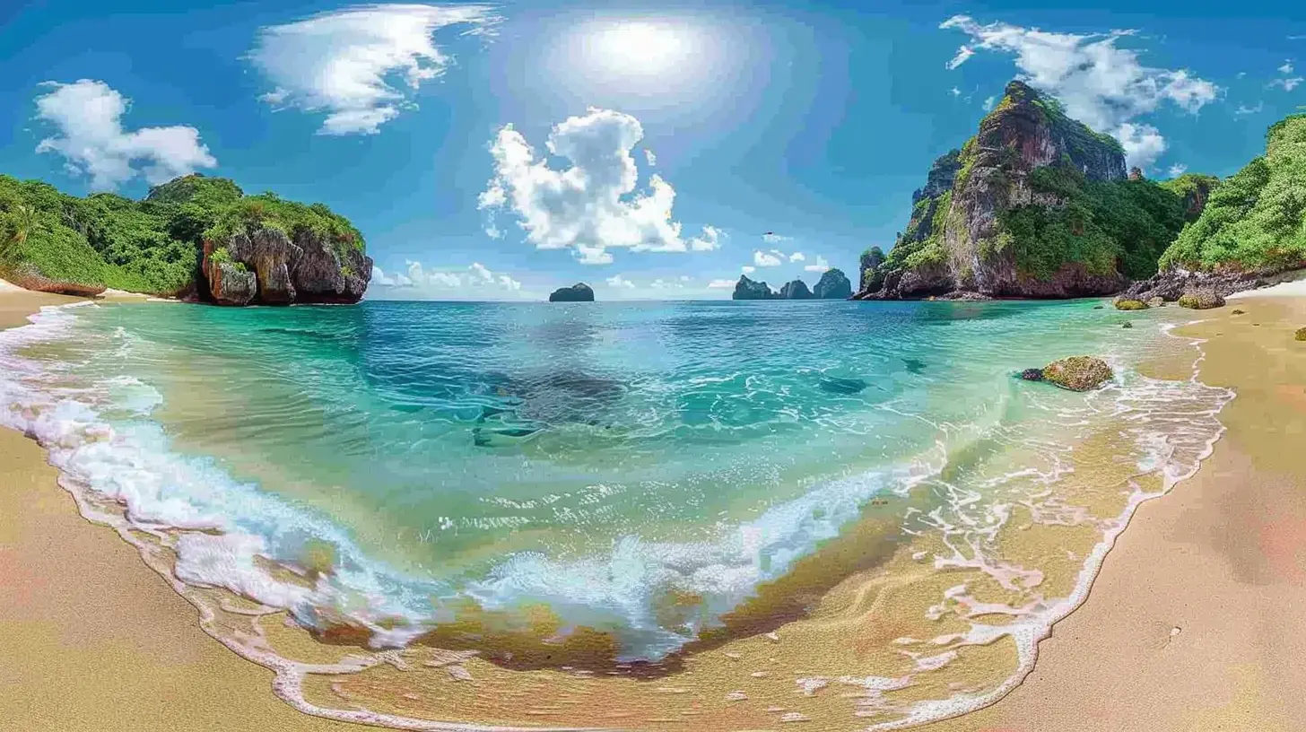 Praia do Sancho, em Fernando de Noronha