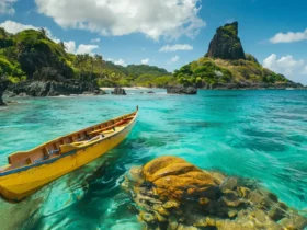 Canoa havaiana em Fernando de Noronha