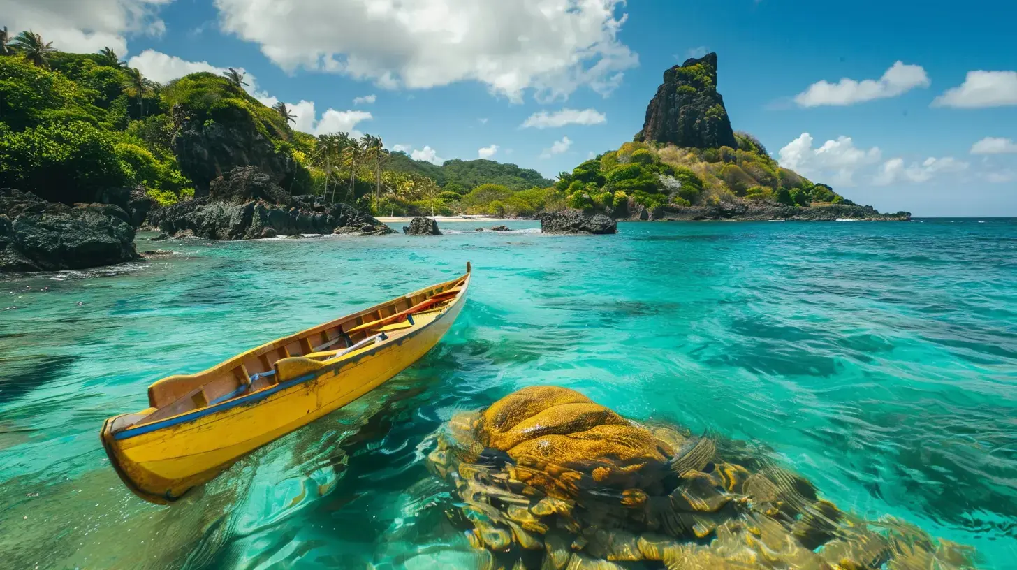 Canoa havaiana em Fernando de Noronha